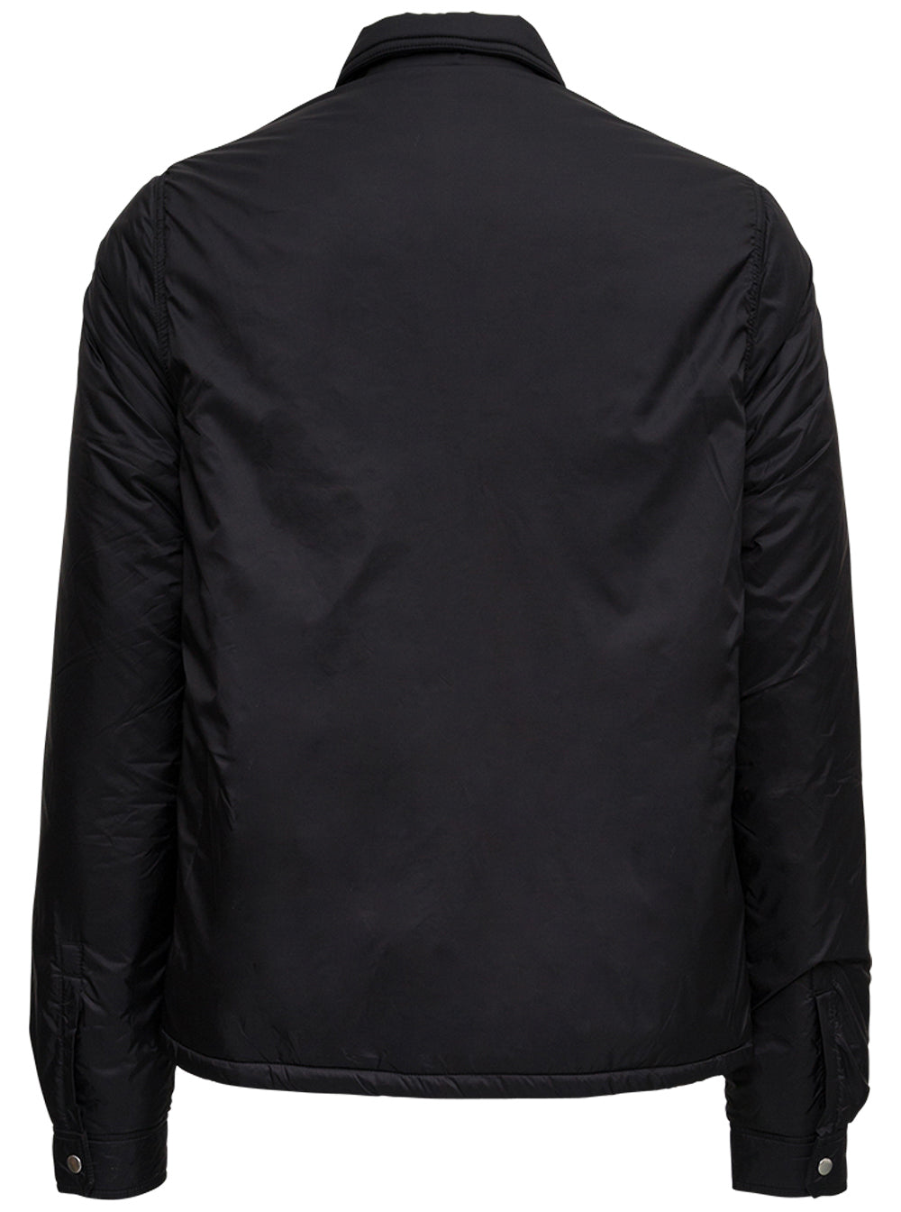 Snapfront Black Nylon Jacket Drkshdw Man Blazers