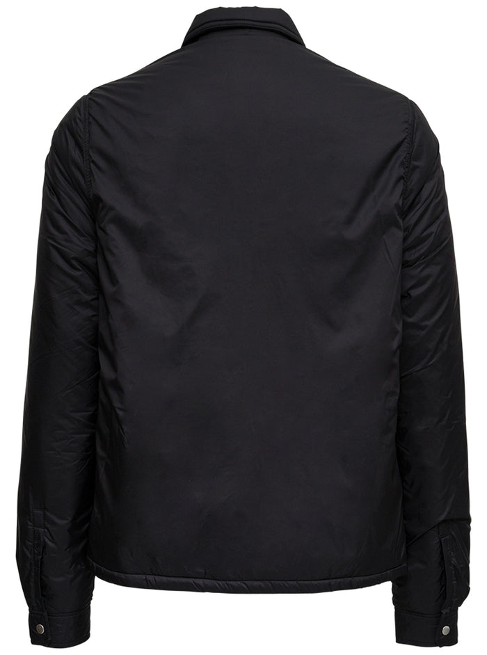 Snapfront Black Nylon Jacket Drkshdw Man Blazers