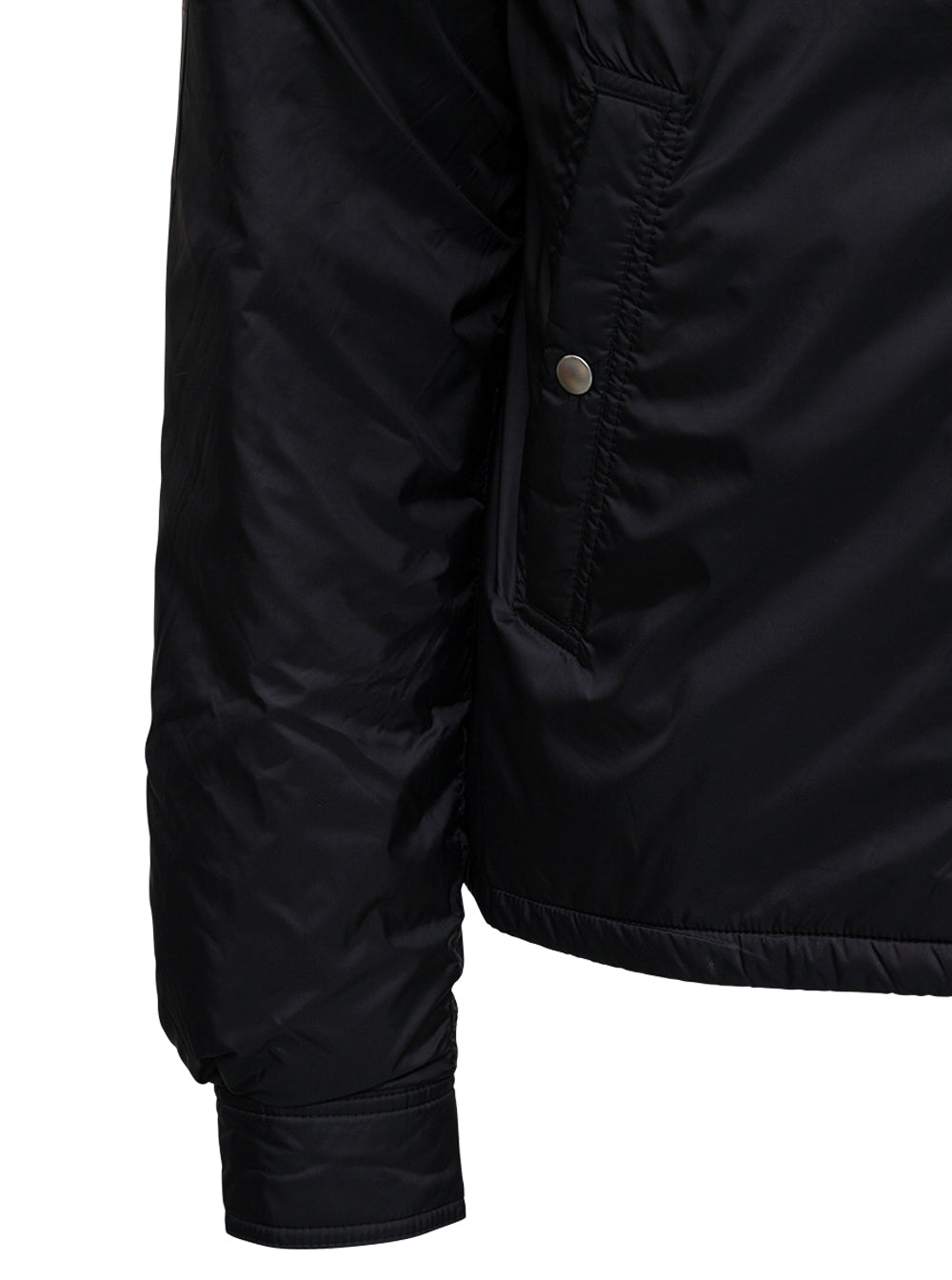 Snapfront Black Nylon Jacket Drkshdw Man Blazers