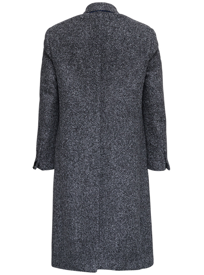 Anthracite Grey Double-Breasted Coat Wool Blend Alpaca Polyamide