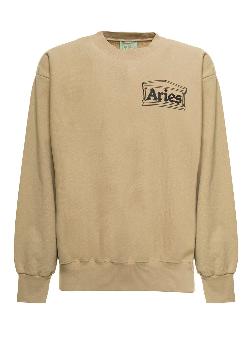 Womens Aries Beige Cotton Sweatshirt With Logo Sweatshirts