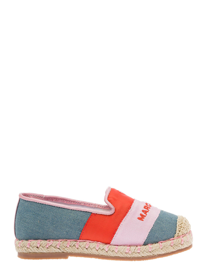 Marc Jacobs Girl Multicolor Cotton Espadrilles With Logo Insole Textile Flat Shoes