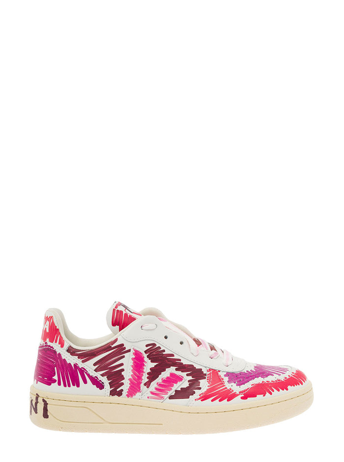 Marni X Veja Womens Multicolor Leather Sneakers Calf