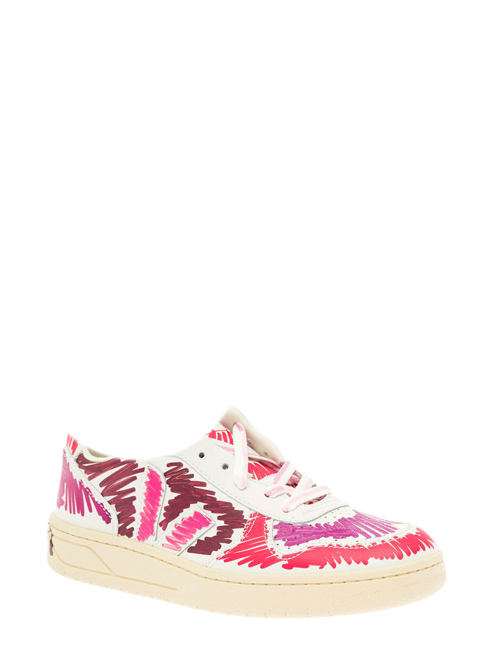 Marni X Veja Womens Multicolor Leather Sneakers Calf