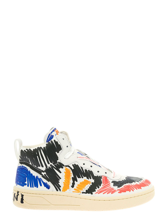 Marni X Veja Womens Multicolor Leather Sneakers Calf