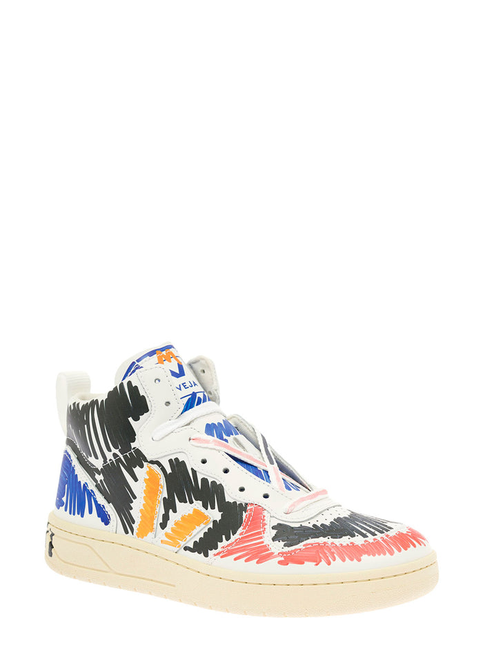 Marni X Veja Womens Multicolor Leather Sneakers Calf