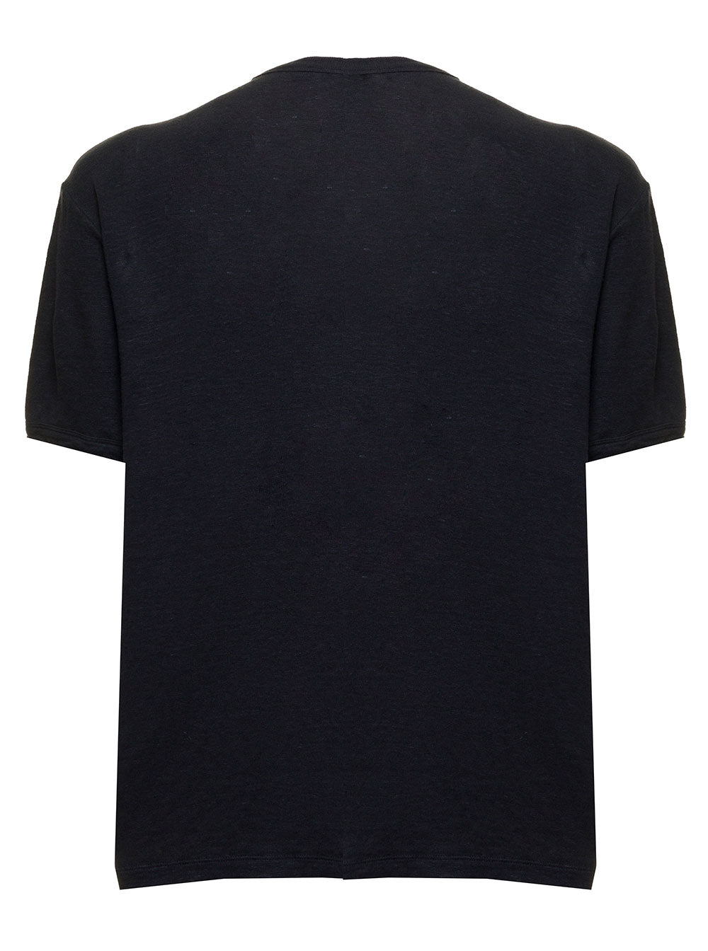 Officine Generale Mans Anthracite Grey Linen T-Shirt Tshirts And Polo Shirts