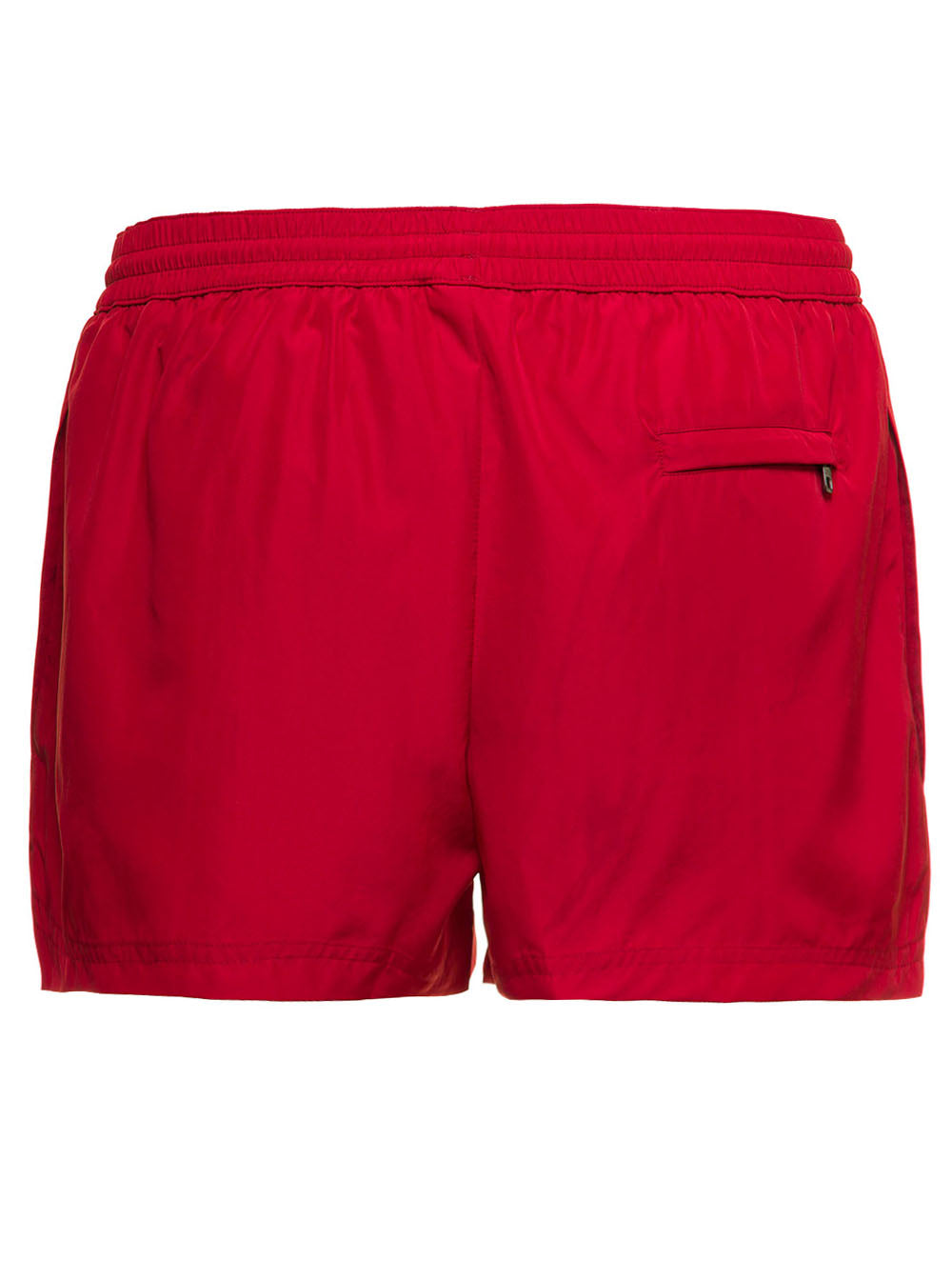 Red Nylon Swim Shorts With Logo Polyester Beachwear