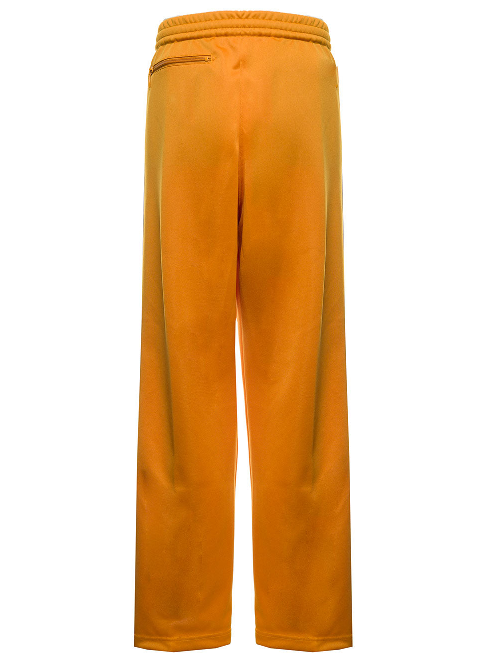 Needles Man Nylon Orange Trousers With Stripes Yellow Polyester