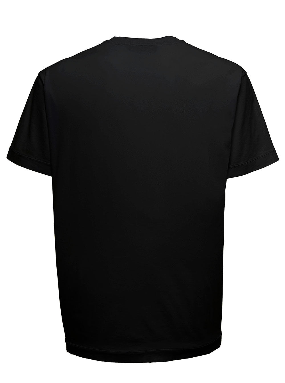 Stone Island Man Cotton Black T-Shirt Tshirts And Polo Shirts