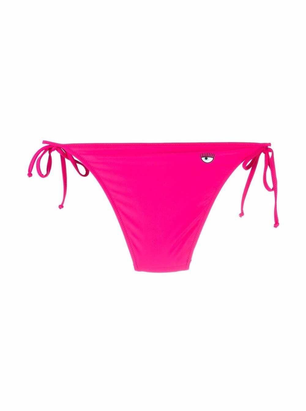 Chiara Ferragni Womans Stretch Fabric Pink Eyestar Bikini Briefs Fuxia Polyamide Elastane Beachwear