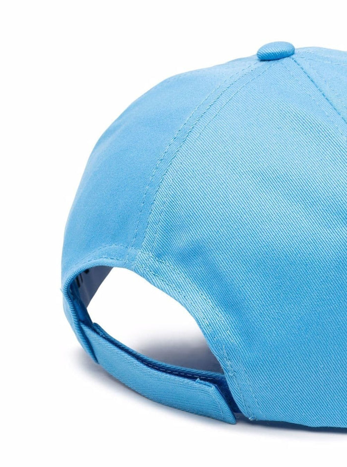 Ganni Womans Software Heavy Light Blue Cotton Cap Organic Hats And Gloves