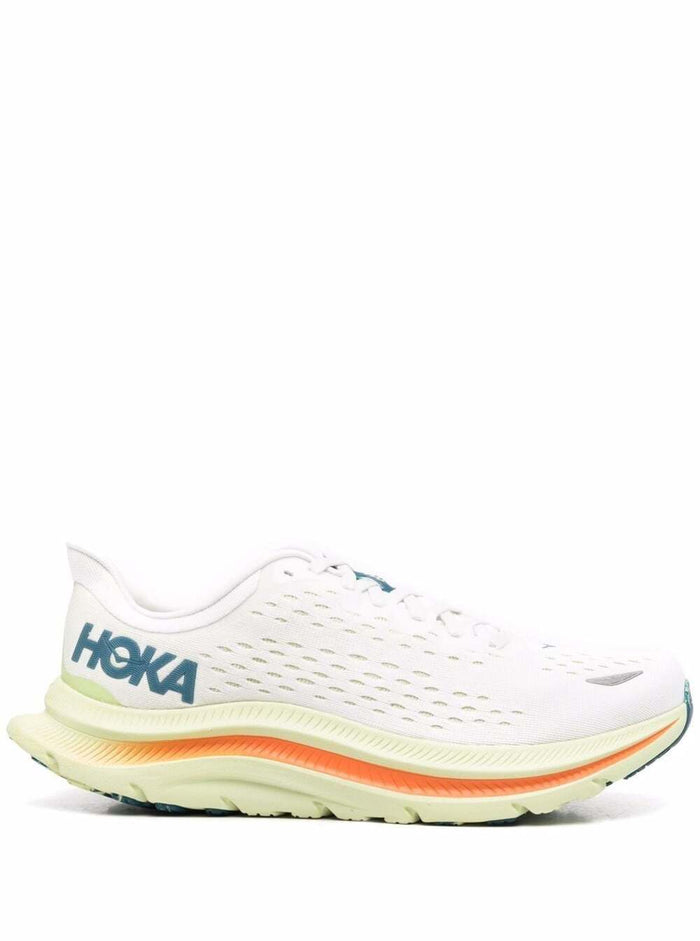 Hoka One Mans Kawana White Fabric Sneakers With Logo