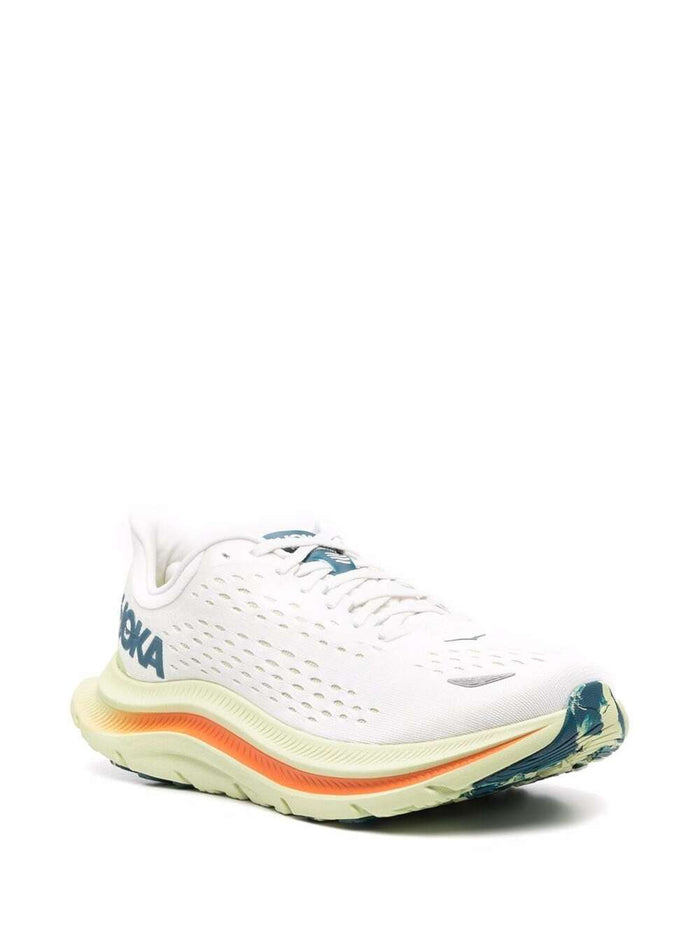 Hoka One Mans Kawana White Fabric Sneakers With Logo