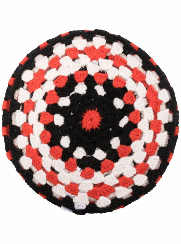 Ganni Womans Multicolor Crochet Wool Basque Rec Pa Other Hats And Gloves