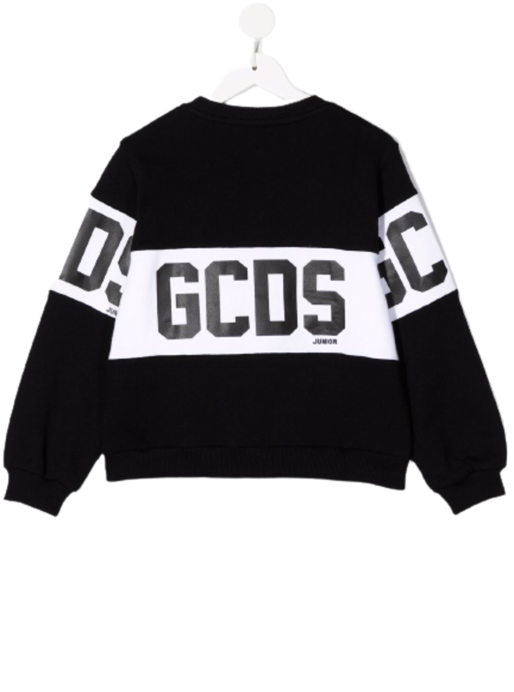 Gcds Boys Black Cotton Crew Neck Sweatshirt With Logo Sweatshirts