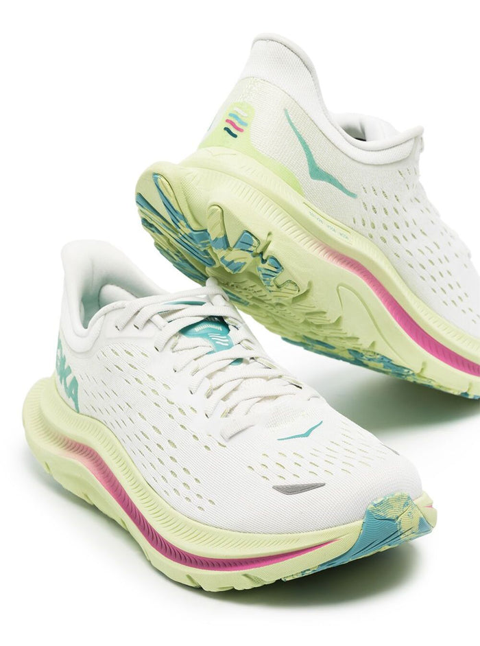 Hoka One Womans Kawana White Fabric Sneakers With Logo