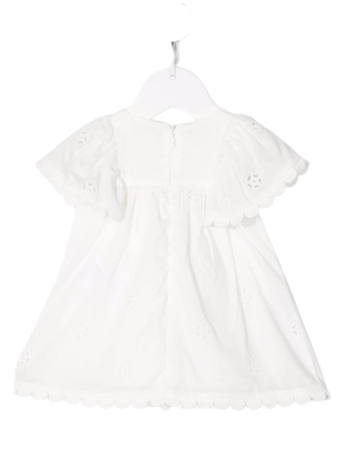 Chloé Baby Girls White Cotton Dress With Embroidery