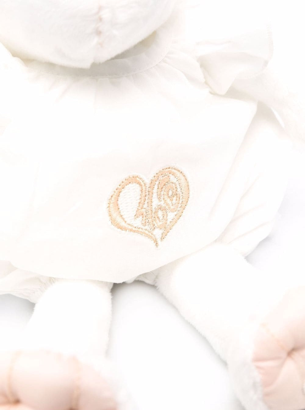 Chloé Baby Girls White And Pink Mouse Teddy Bear With Logo Piumino Rpl Pagliaccetto Co