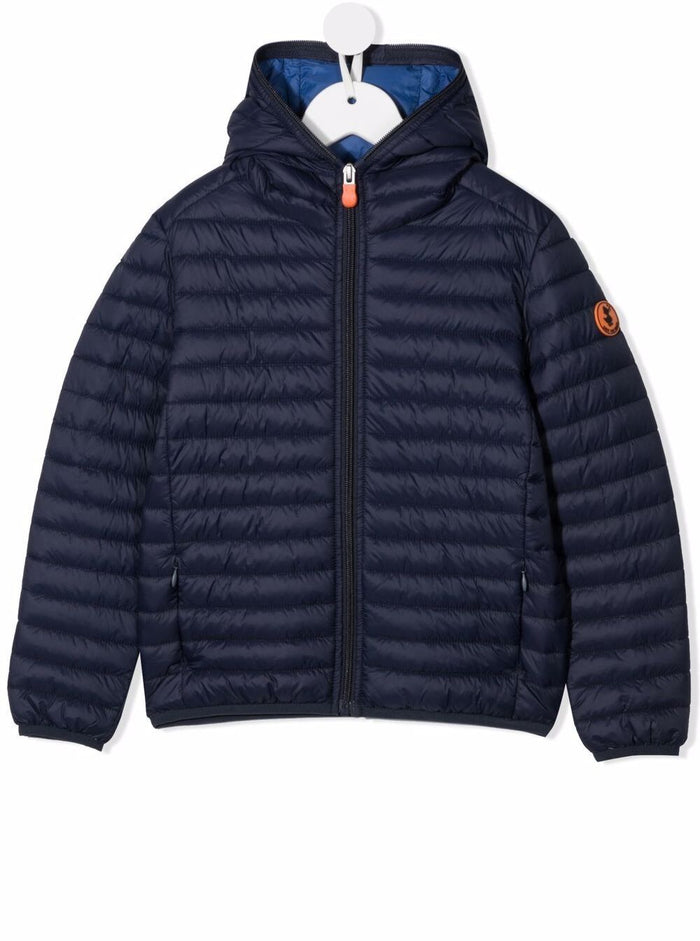 Save The Duck Kids Boys Dony Blue Quilted Nylon Ecological Down Jacket Blu