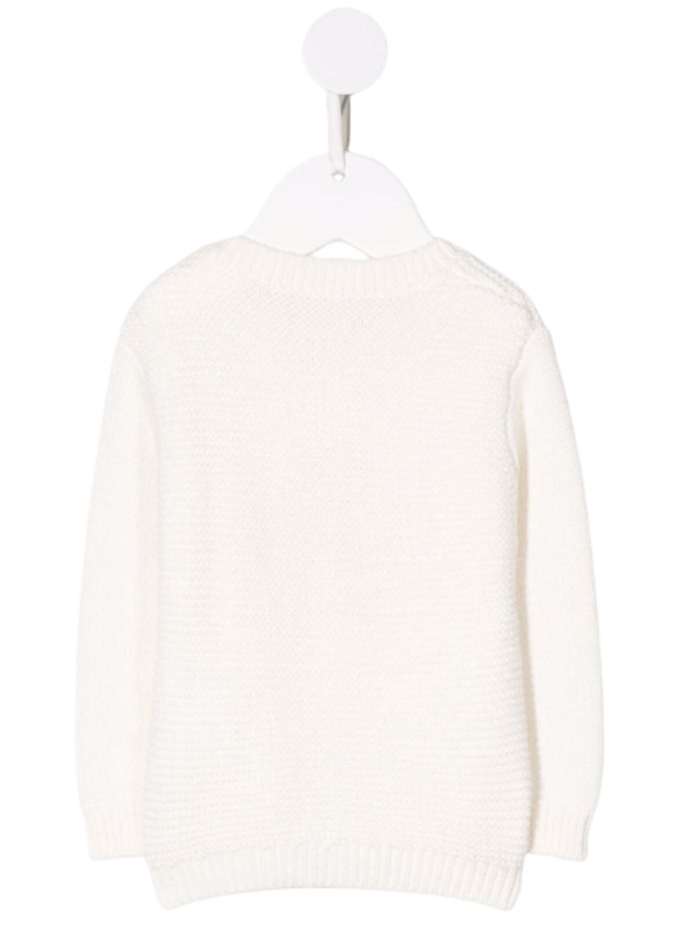 Stella Mccartney Kids Baby White Cotton And Wool Sweater With Smile Detail Jersey