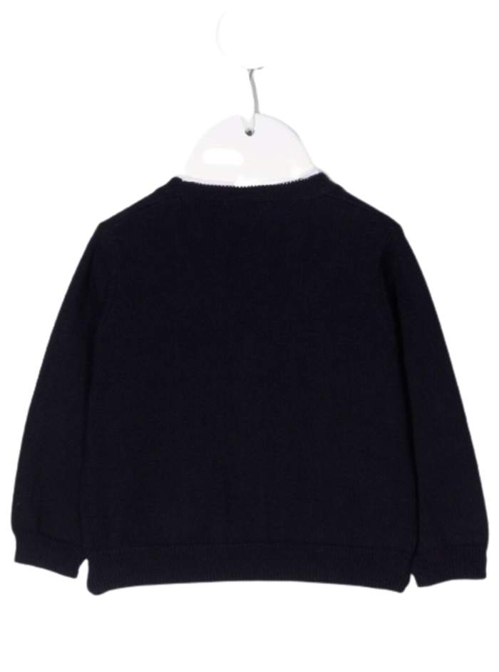 Il Gufo Kids Baby Boys White And Blue Cotton Cardigan Blu Jersey
