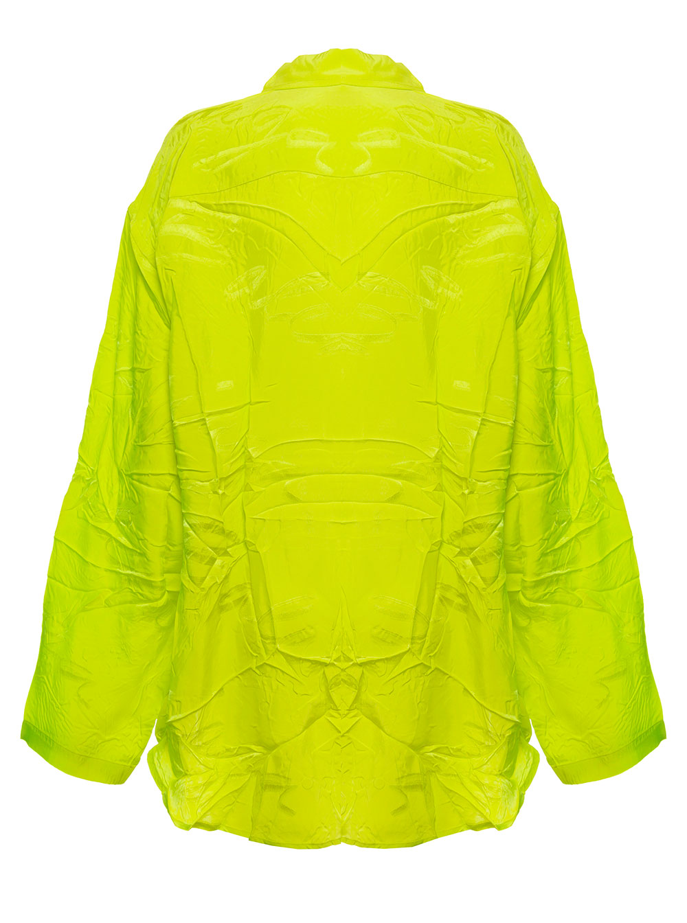 Balenciaga Woman Crinkled Yellow Satin Shirt Viscose And Blouses