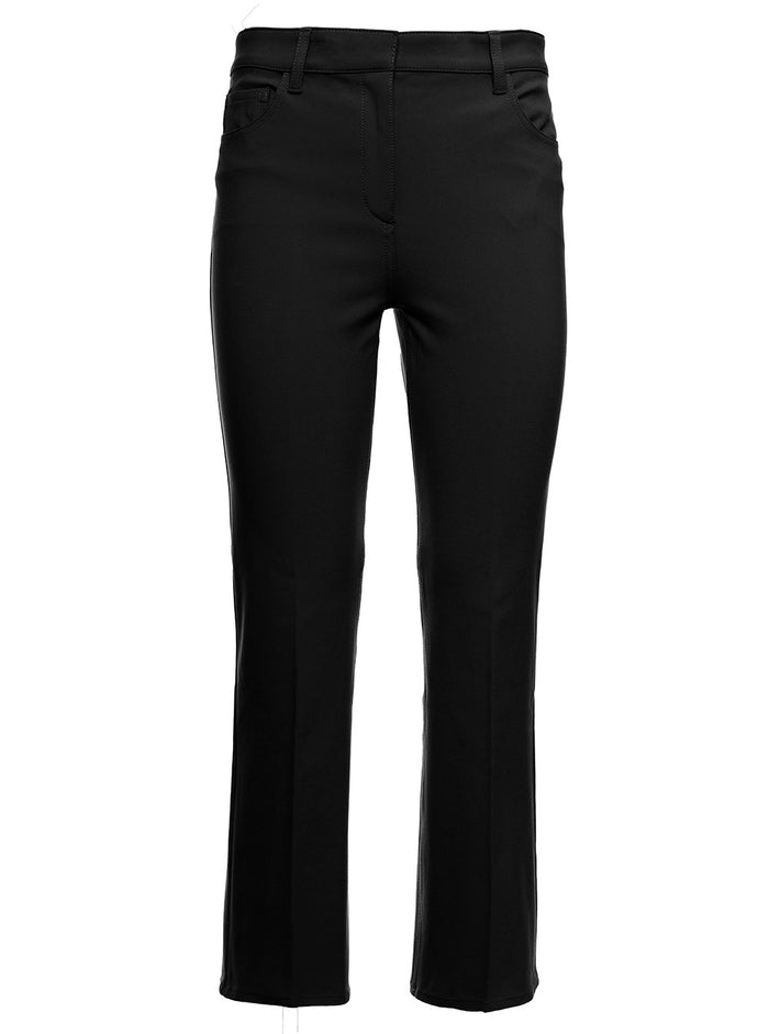 Theory Womans Black Cotton Blend Trousers Nylon Elastane