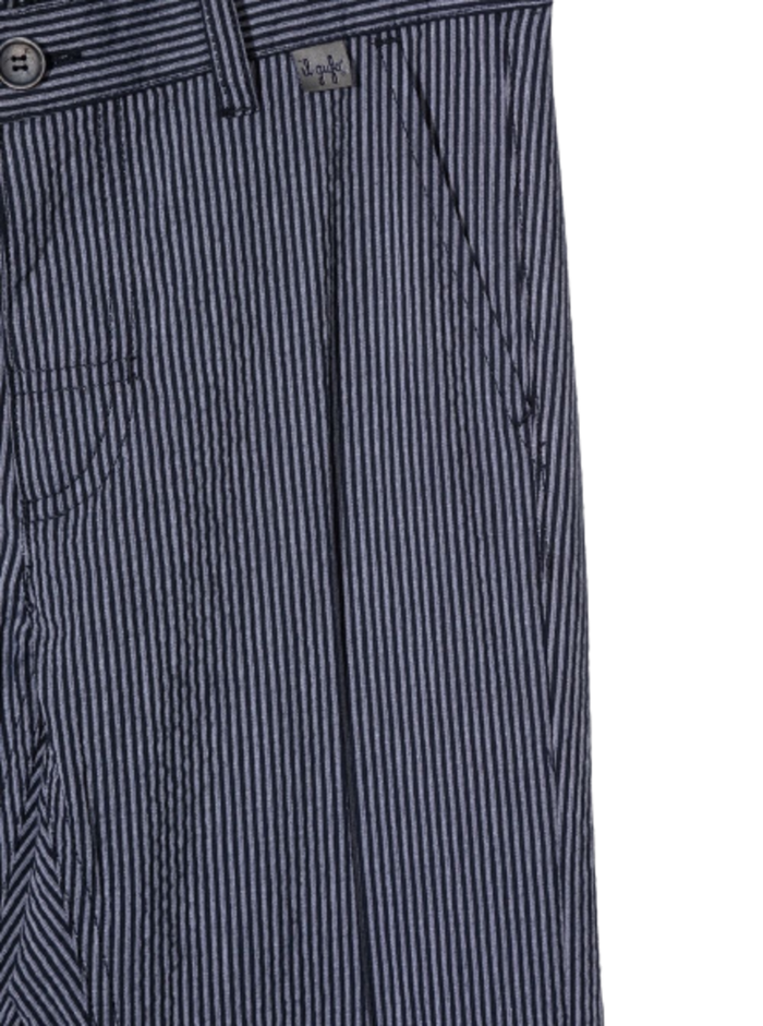 Il Gufo Kids Boys Striped Cotton Trousers Blu Polyamide Elastane