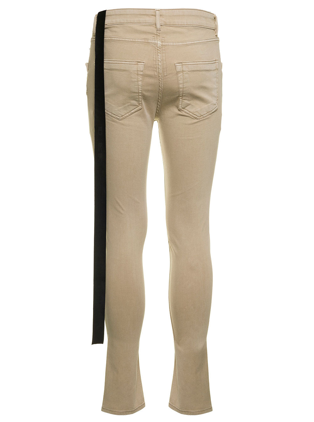 Single-Breasted Beige Cotton Jacket Drkshdw Man Polyester Rubber Blazers