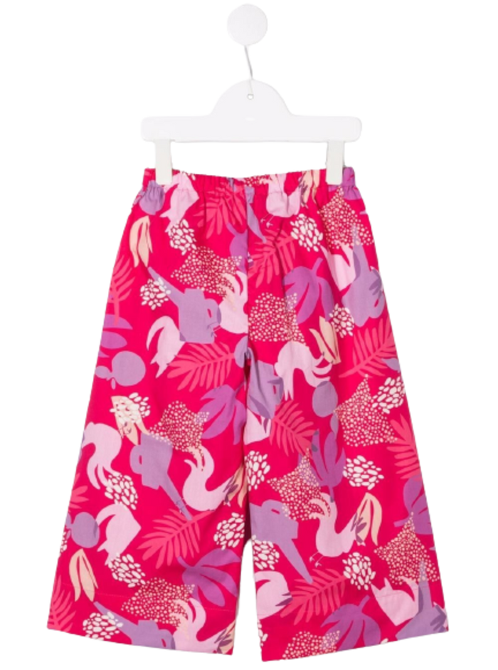 Il Gufo Kids Girls Multicolor Printed Cotton Trousers