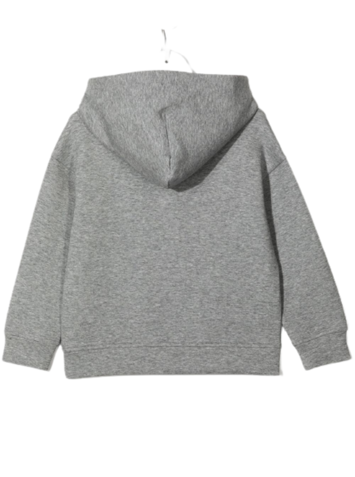 Emporio Armani Kids Boys Grey Cotton Hoodie With Logo Polyester Elastane Sweatshirts
