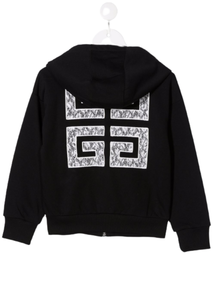 Givenchy Kids Boys Black Cotton Hoodie With Logo Sweatshirts
