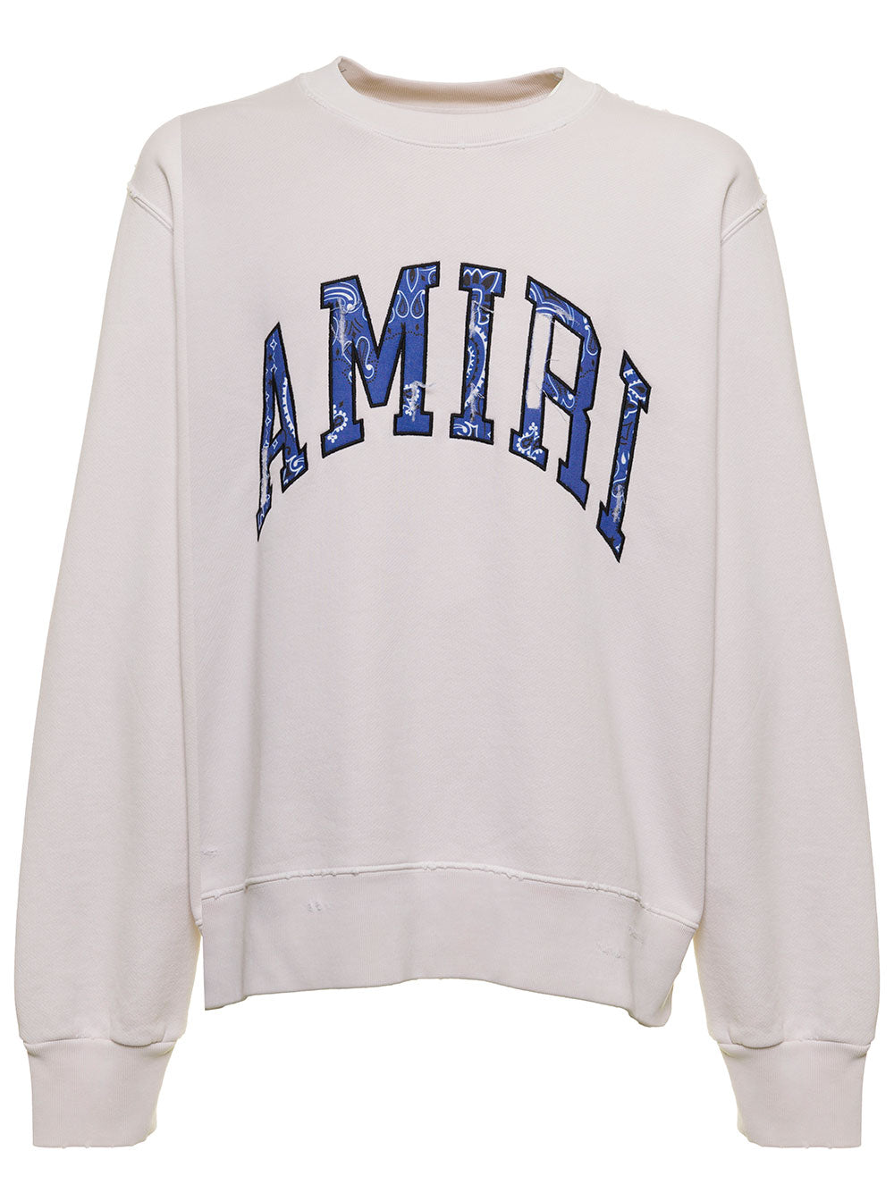 Amiri Mans White Cotton Sweatshirt With Bandana Logo Detail Sweatshirts