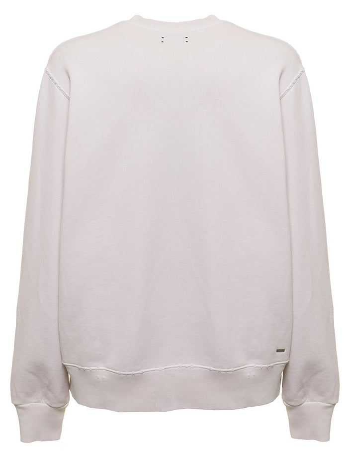 Amiri Mans White Cotton Sweatshirt With Bandana Logo Detail Sweatshirts