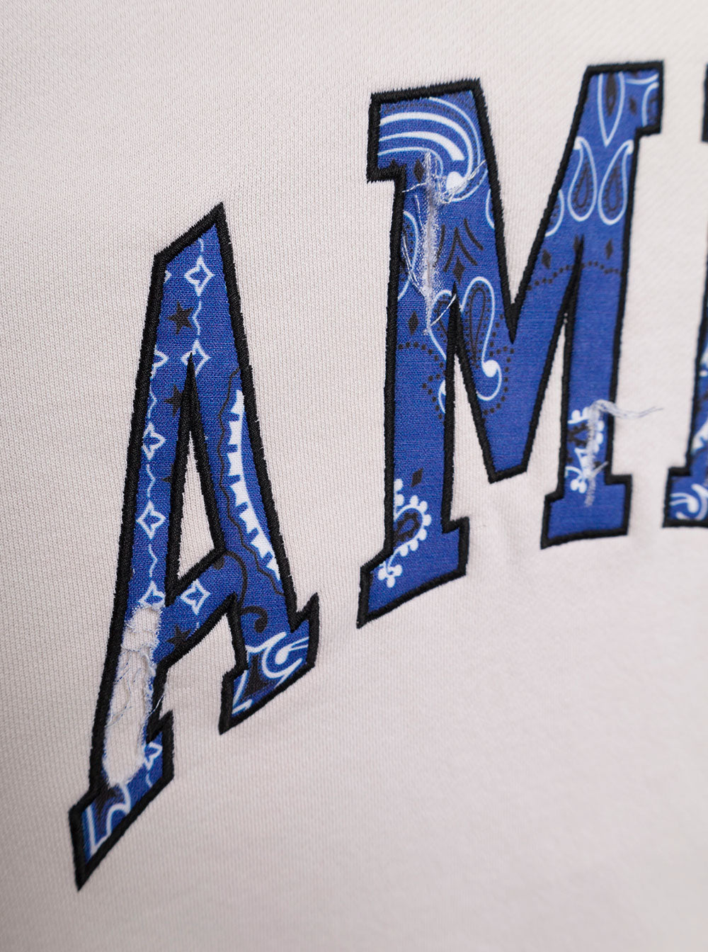 Amiri Mans White Cotton Sweatshirt With Bandana Logo Detail Sweatshirts