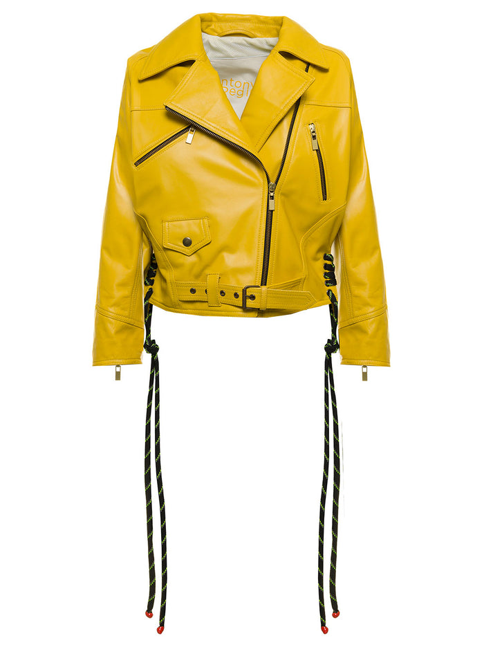 Anthony Regina Womans Yellow Leather Jacket