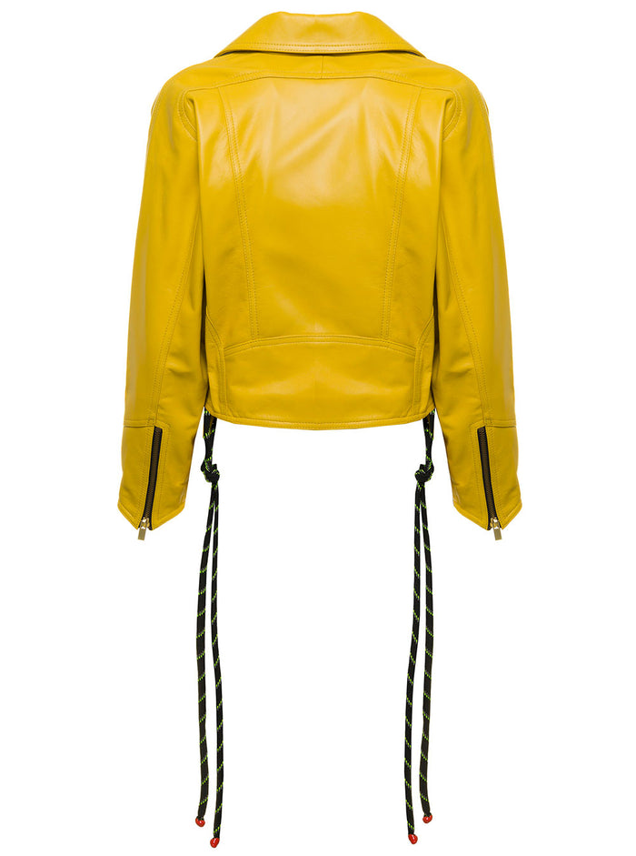 Anthony Regina Womans Yellow Leather Jacket