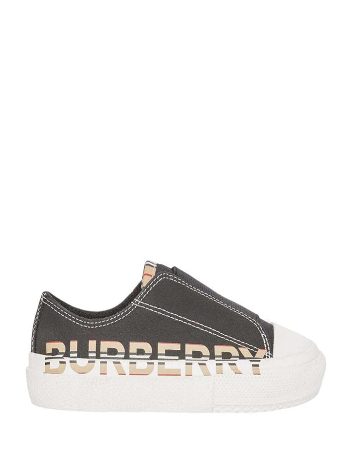 Burberry Kids Boys Cotton Sneakers With Logo Print Black