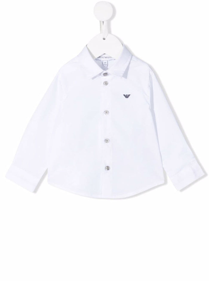 Baby White Cotton Elastane Shirts And Blouses