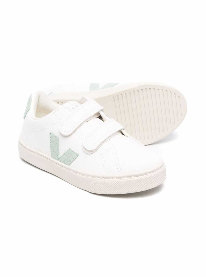 Veja Kids Boys White Vegan Leather Sneakers With Logo Chromefree
