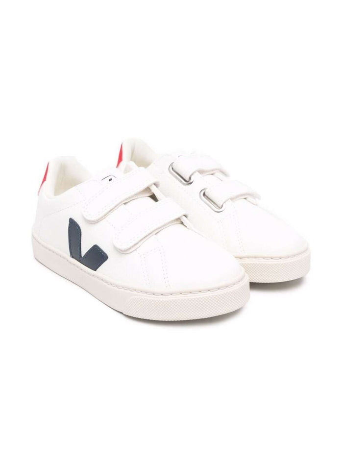 Veja Kids Boys White Vegan Leather Sneakers With Logo Chromefree