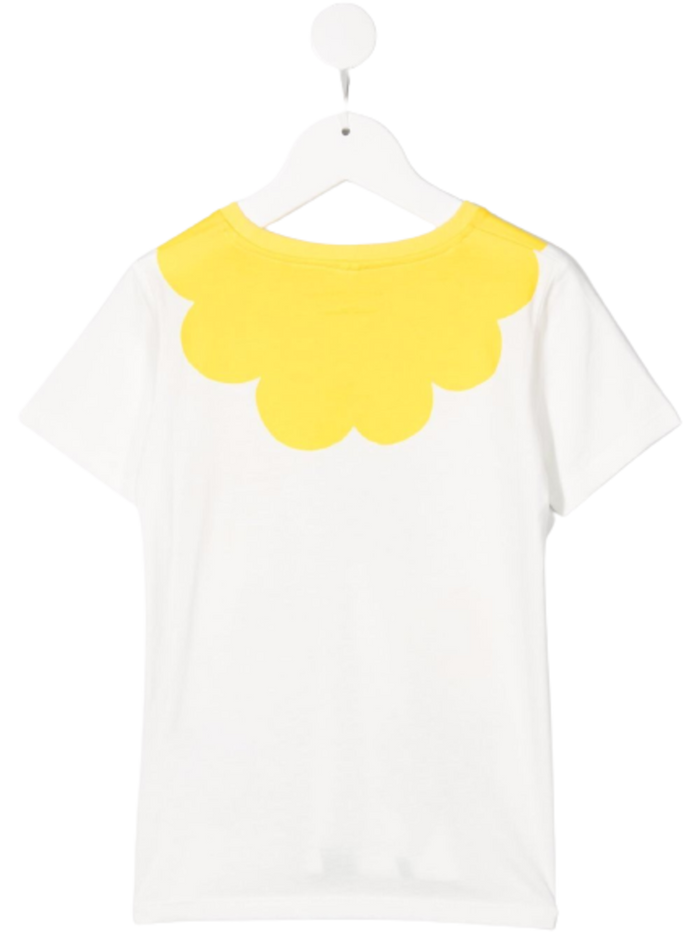 Stella Mc Cartney Kids Girls Multicolor Floral Print Cotton T-Shirt White Tshirts And Polo Shirts