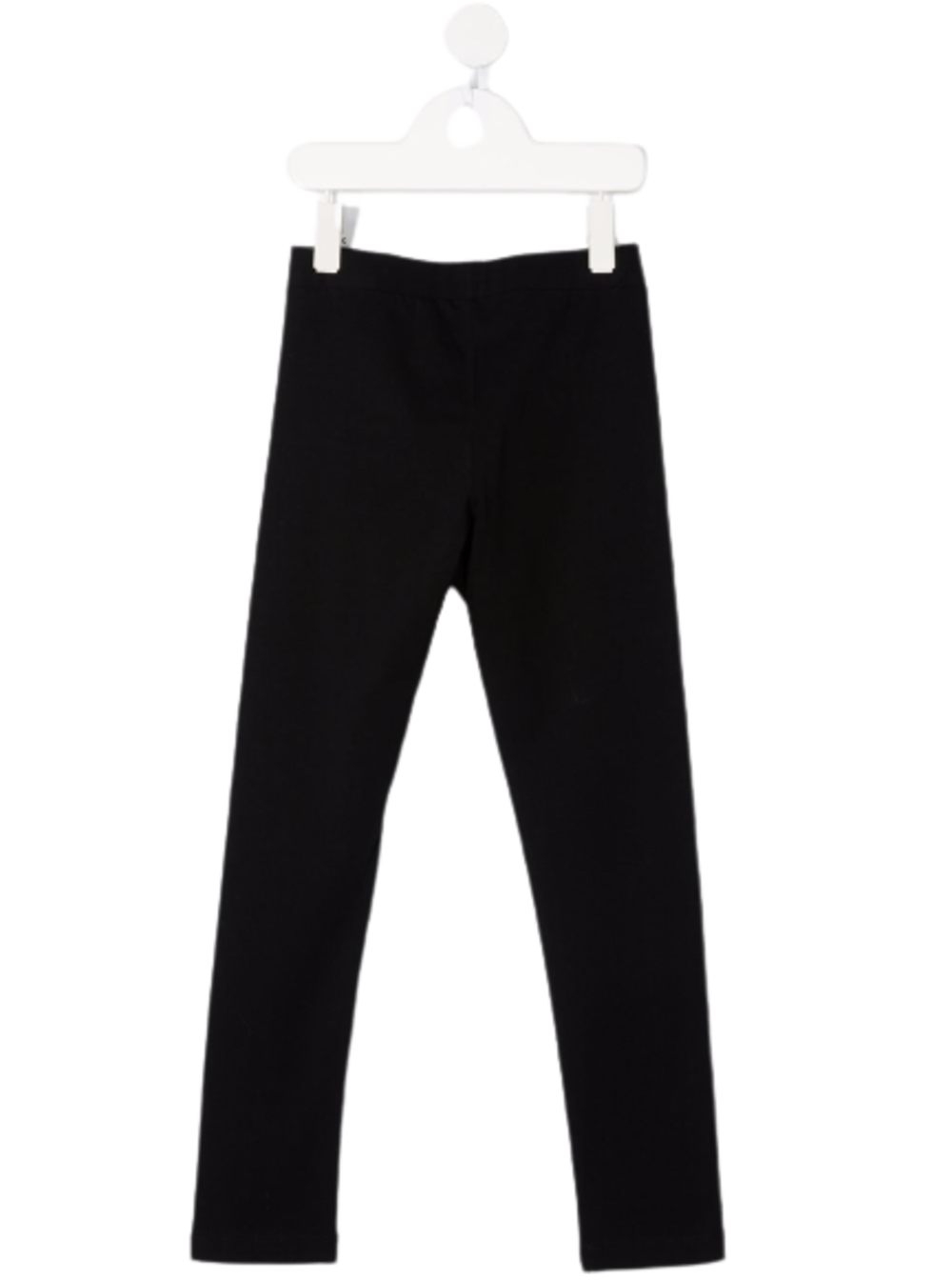Moschino Kids Girls Black Cotton Leggings With Logo Print Elastane Trousers