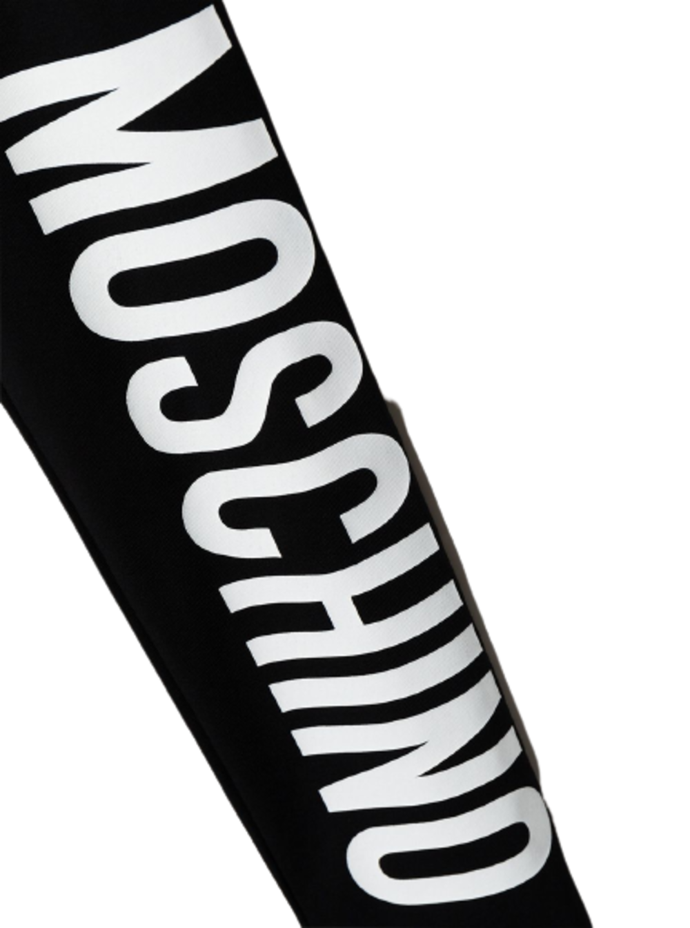 Moschino Kids Girls Black Cotton Leggings With Logo Print Elastane Trousers
