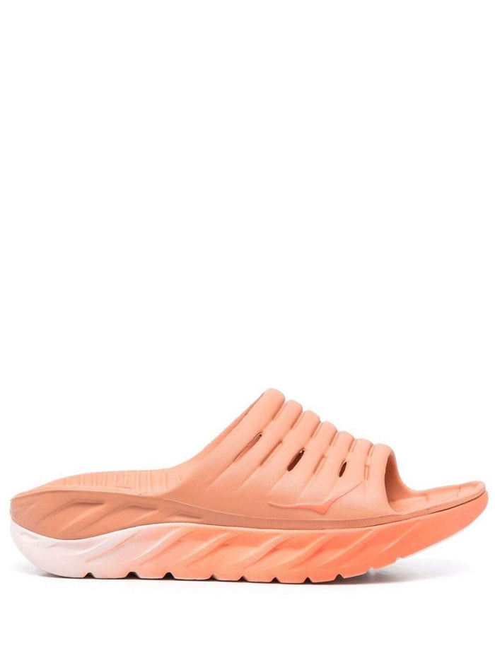 Hoka One Womans Slide Ora Recovery Rubber Sandals Pink Flat Shoes