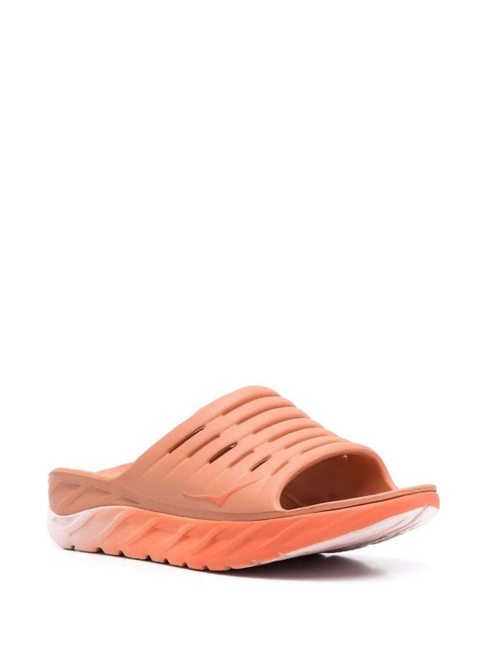 Hoka One Womans Slide Ora Recovery Rubber Sandals Pink Flat Shoes