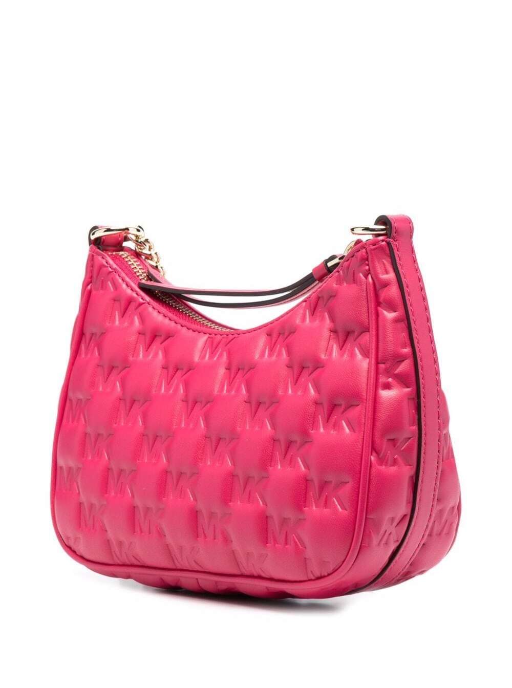 M Michael Kors Womans Jet Set Pink Quilted Leather Handbag Fuxia Polyurethane Polyester Crossbody Bags
