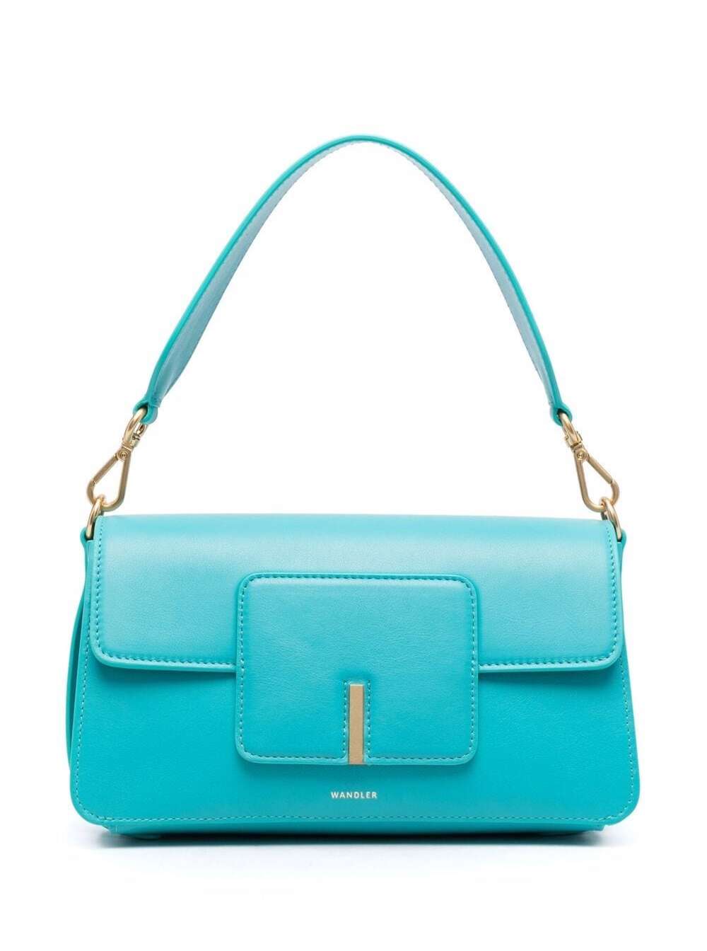 Wandler Womans Georgia Light Blue Leather Shoulder Bag Blu Calf