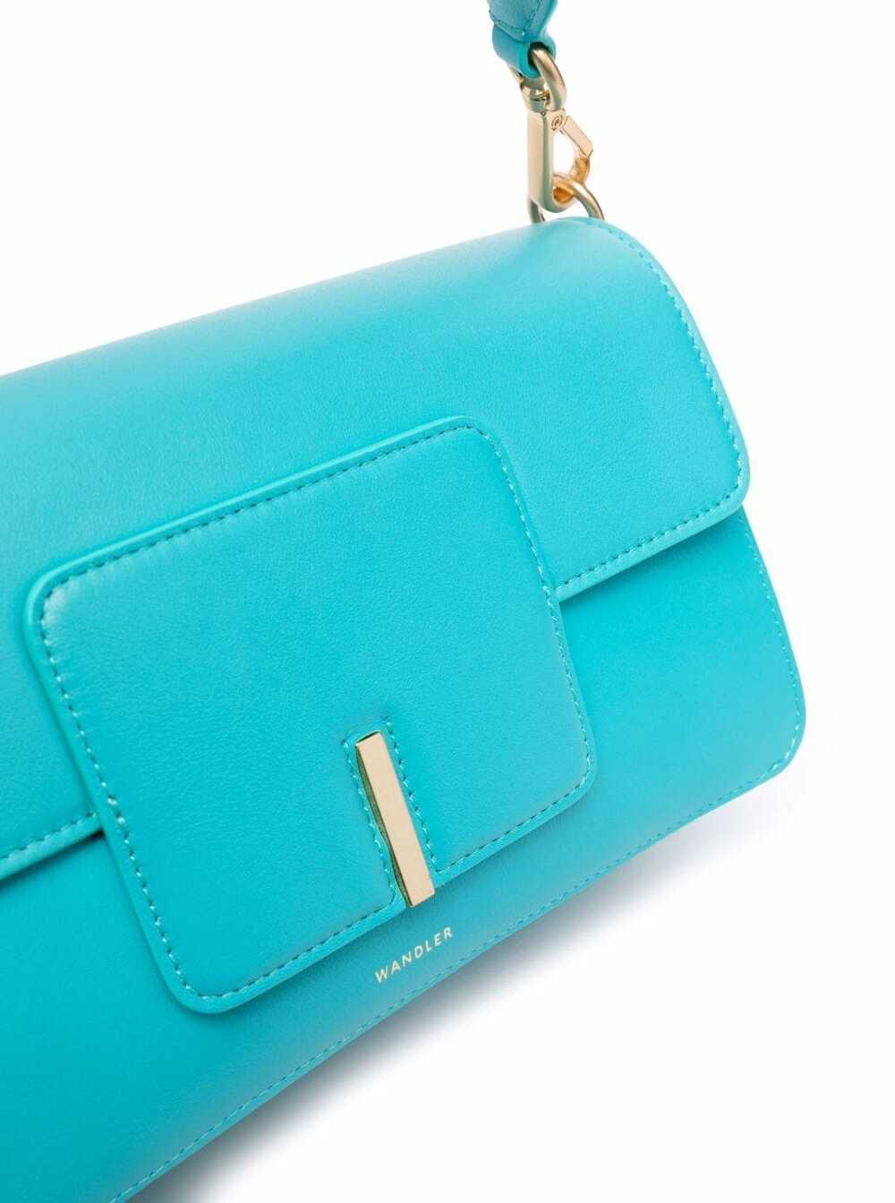 Wandler Womans Georgia Light Blue Leather Shoulder Bag Blu Calf